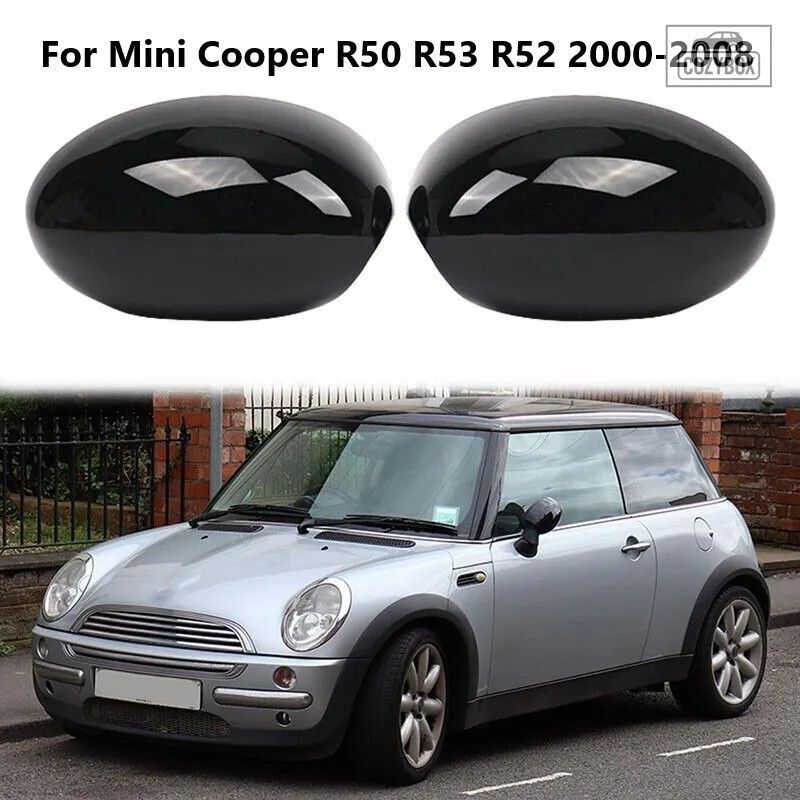 ブラック 車用サイドリアビュー ミラー カバーキャップ ミニクーパー R50 R53 R52 200