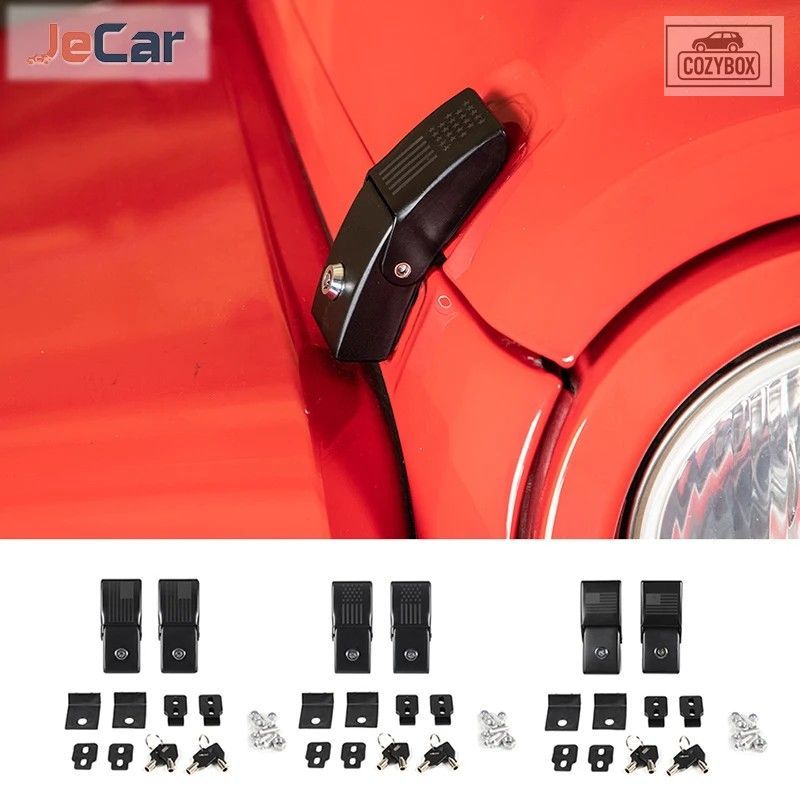 JeCar エンジンロックフードラッチキャッチ キーロック ジープ ラングラー JL JK JT