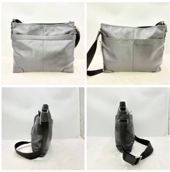 ❗️✨人気COACHレザーショルダー✨❗️】COACH F70456 グレー レザー