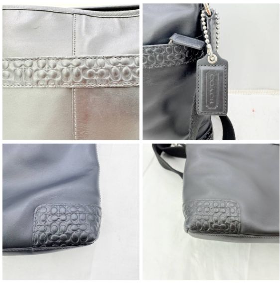 ❗️✨人気COACHレザーショルダー✨❗️】COACH F70456 グレー レザー