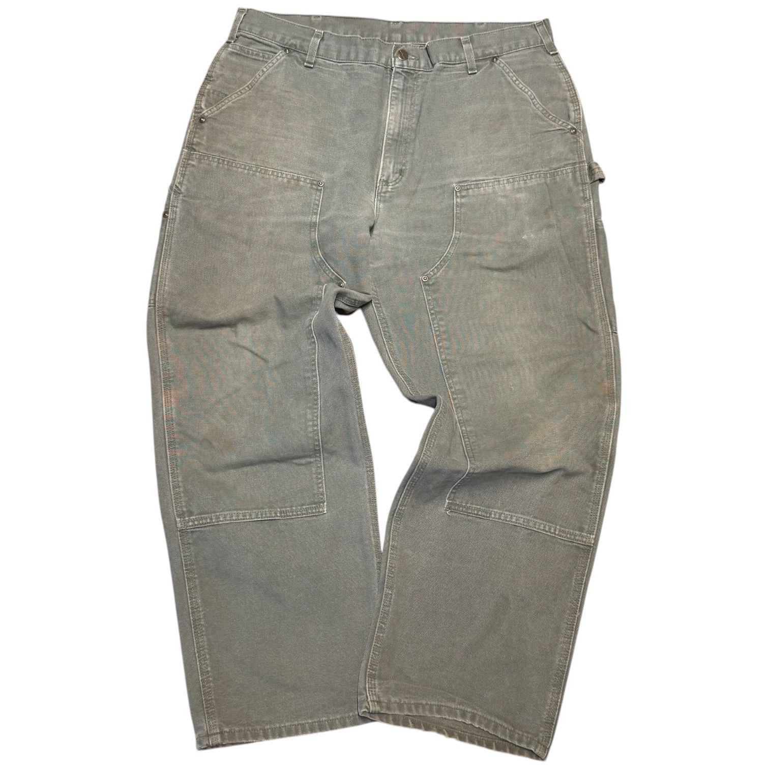 風合い抜群【W38×L30】Carhartt B136 MOSダブルニーペインター 