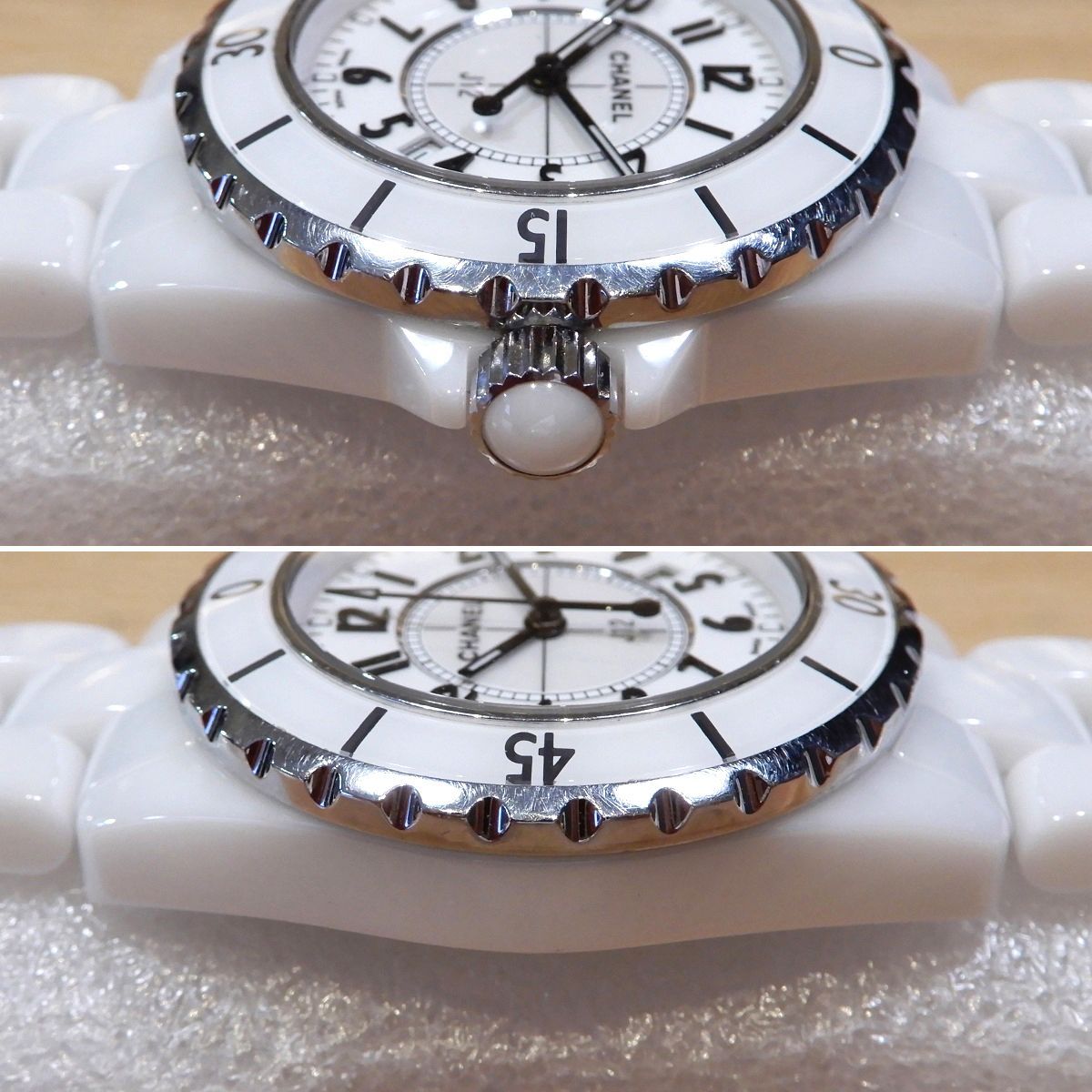 超美品 シャネル J12 ホワイトセラミック クォーツ H0968 レディース