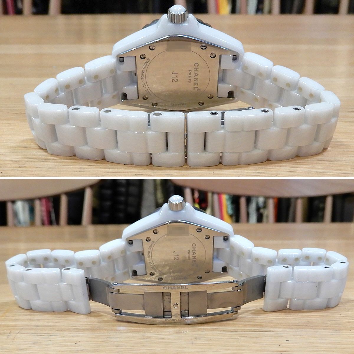 超美品 シャネル J12 ホワイトセラミック クォーツ H0968 レディース 