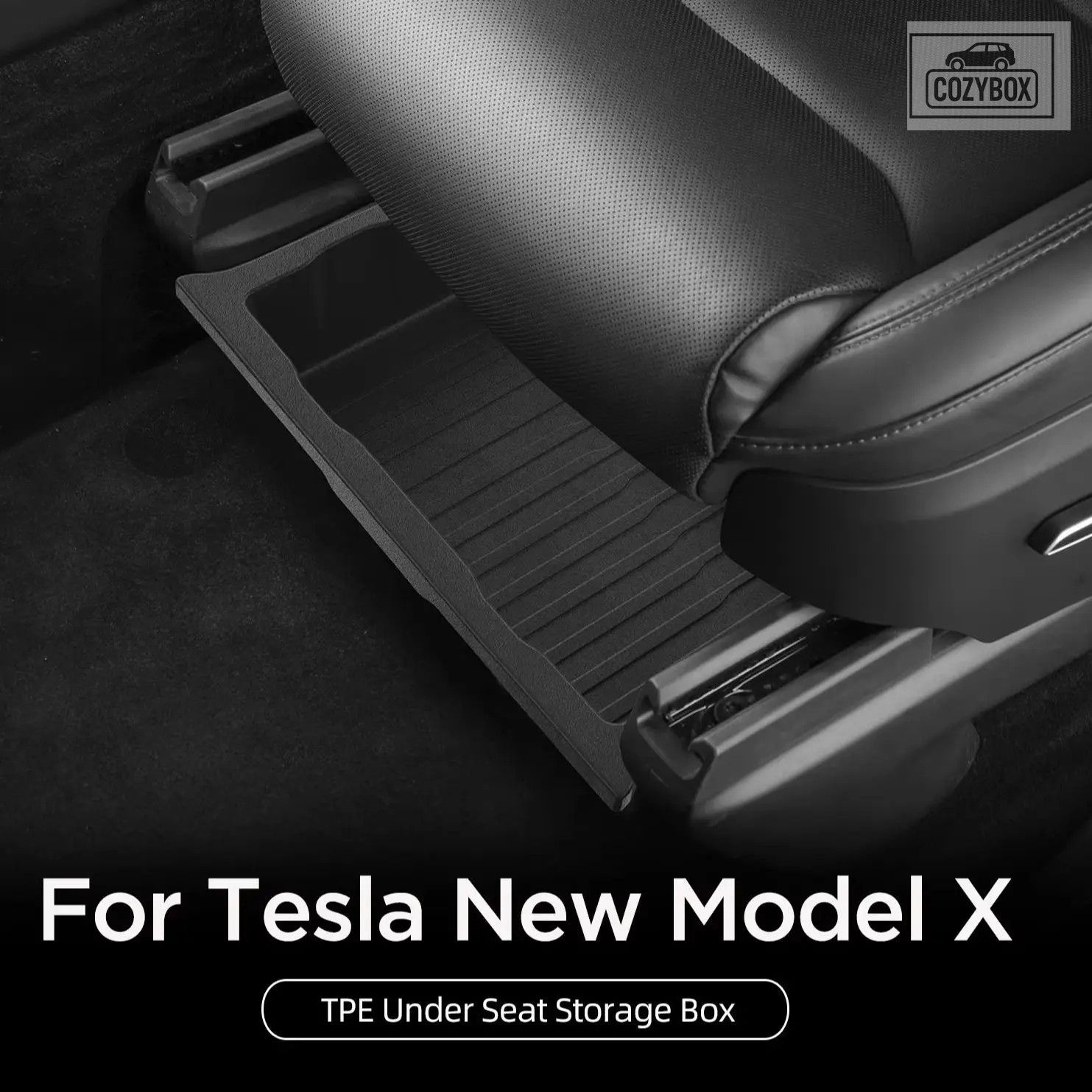 テスラ モデルX 2023 2024 シート下収納ボックス 引き出しタイプ TPE製 車用トレイオ