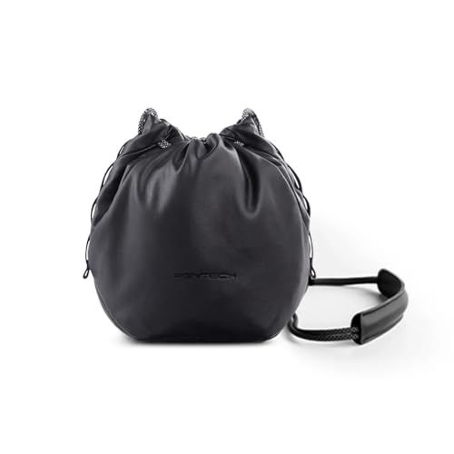 PGYTECH OneGo Drawstring カメラバッグ ショルダー レザー おしゃれ 巾着型 手提げ/ショルダー カメラケース カメラポーチ ドローストリングバッグ 旅行/アウトドア撮影用バッグ 保護 コンパクト(ミッドナイトブラック)pms