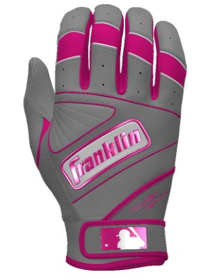【オシャレなカラーとデザイン】 受注生産商品　Franklin　フランクリン　オリジナルオーダーモデル　バッティング手袋　S/M/L　バッティンググローブ　野球　グレー　ピンク