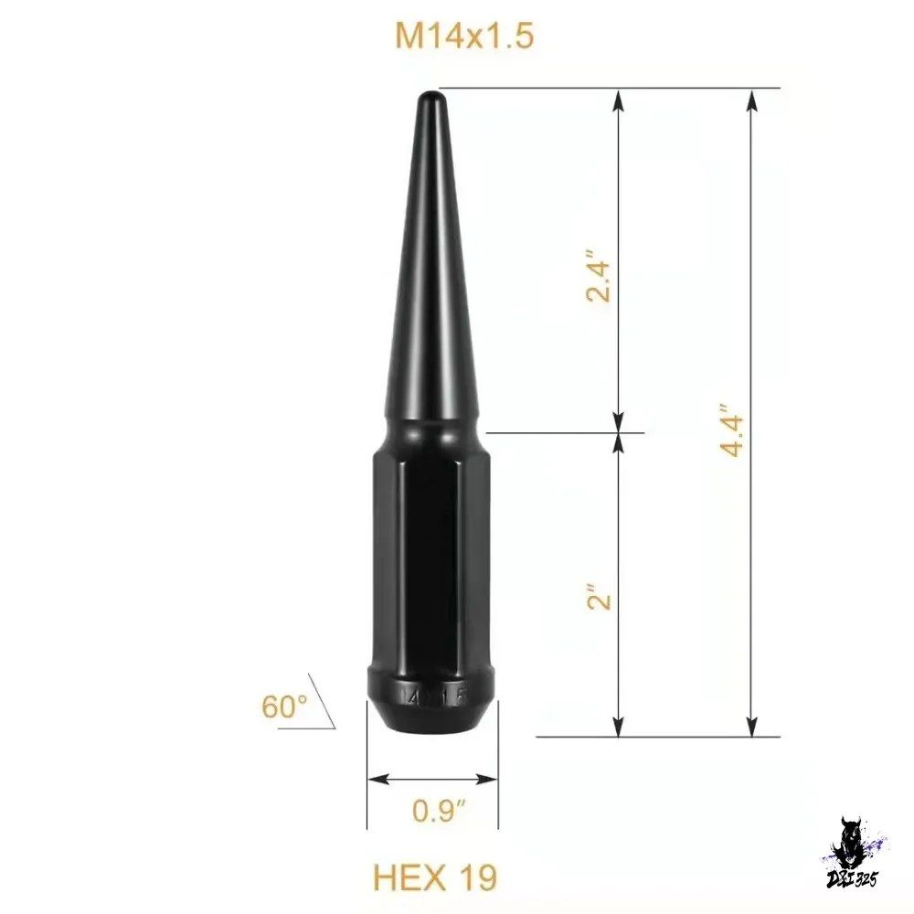 M14x1.5 ホイールラグボルト 24+1個セット 六角 19mm 110mm フォード ダッジ ジープ リンカーン用