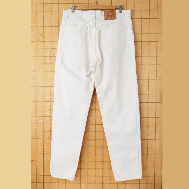 90s USA製 Levis 550 リーバイス ホワイト ジーンズ デニムパンツ W36