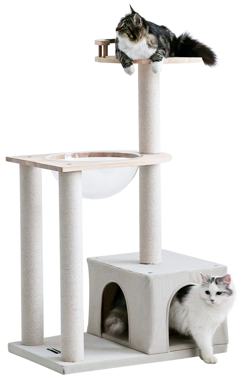 Mwpo キャットタワー コンパクト 木製キャットタワー 新素材 毛抜け無し シンプル 自然 天然木 匂いなし 爪とぎ 室内 人気 運動不足解消 ミニタワー 720Amt f028f1f8