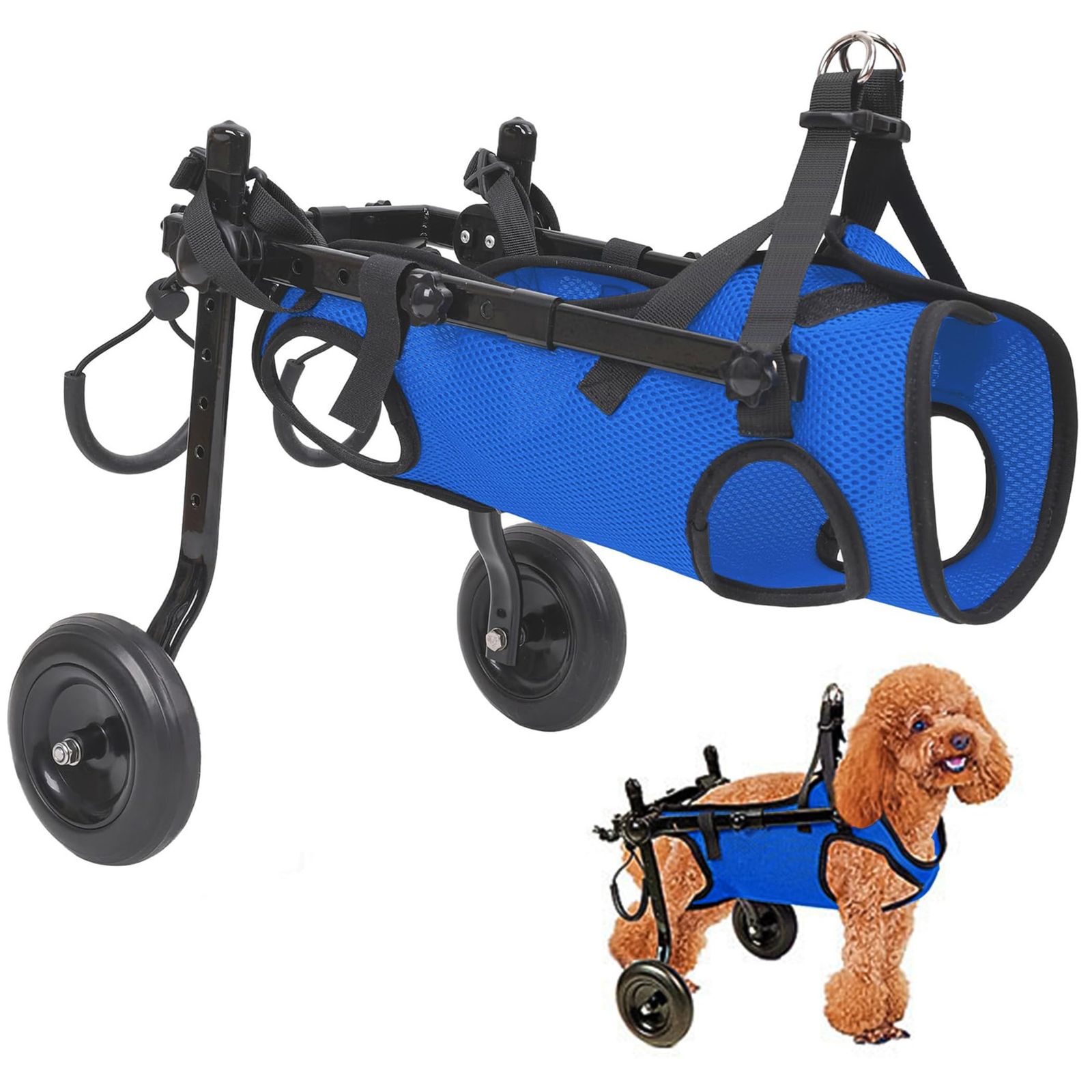 EdisonBrain 犬の歩行器 犬・猫 車椅子 ペット 散歩 サポート 介護 軽量 カート タイプ 後ろ足 補助 輪 サイズ 調整可能 リハビリ 怪我 後肢 2輪 用具 老犬 ヘルスケア ハーネス 小動物 (XS)mt 8a38f532