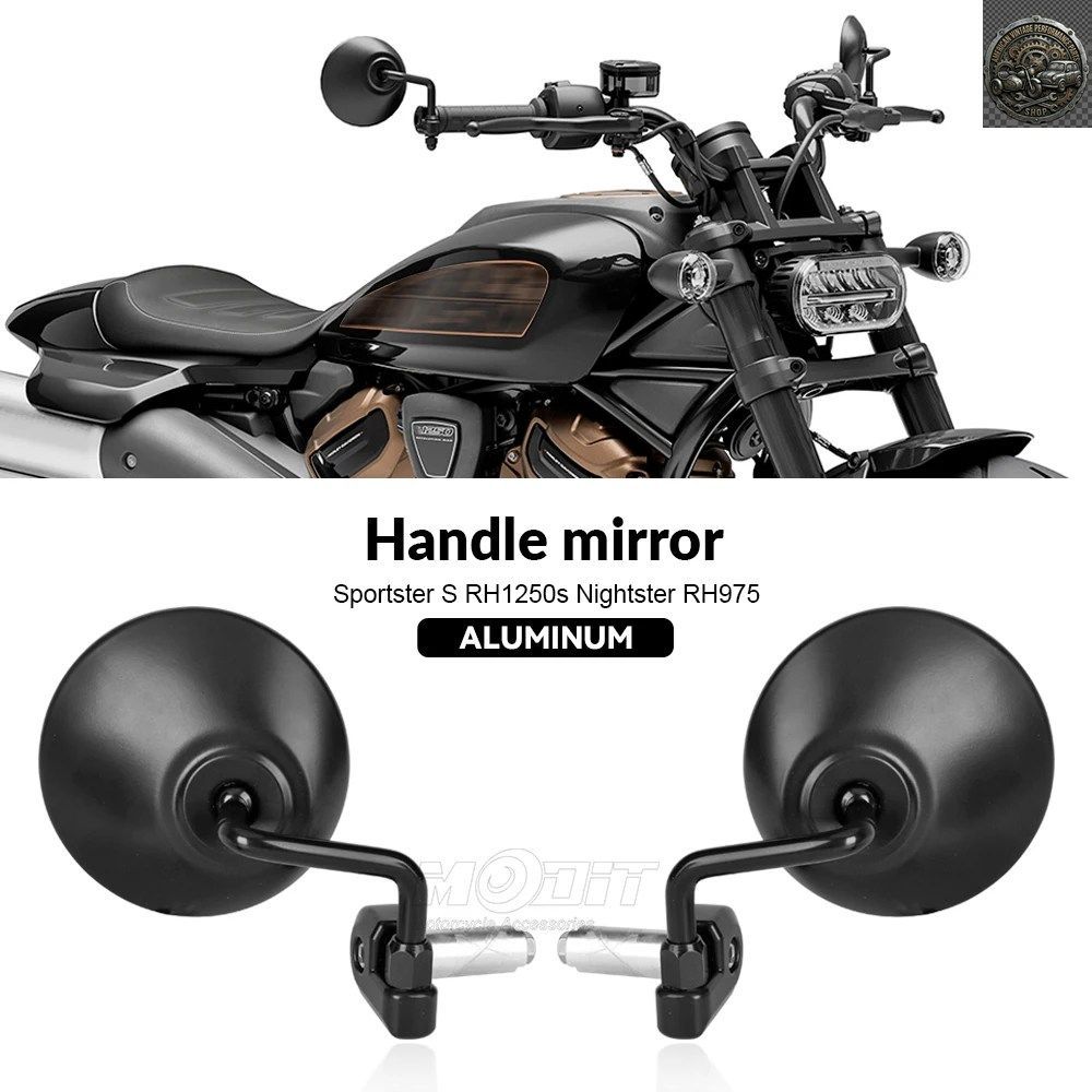 オートバイ バーエンド ハンドルバーミラー 7/8 インチ 22MM ハーレー スポーツスター S RH1250S ナイトスター RH975