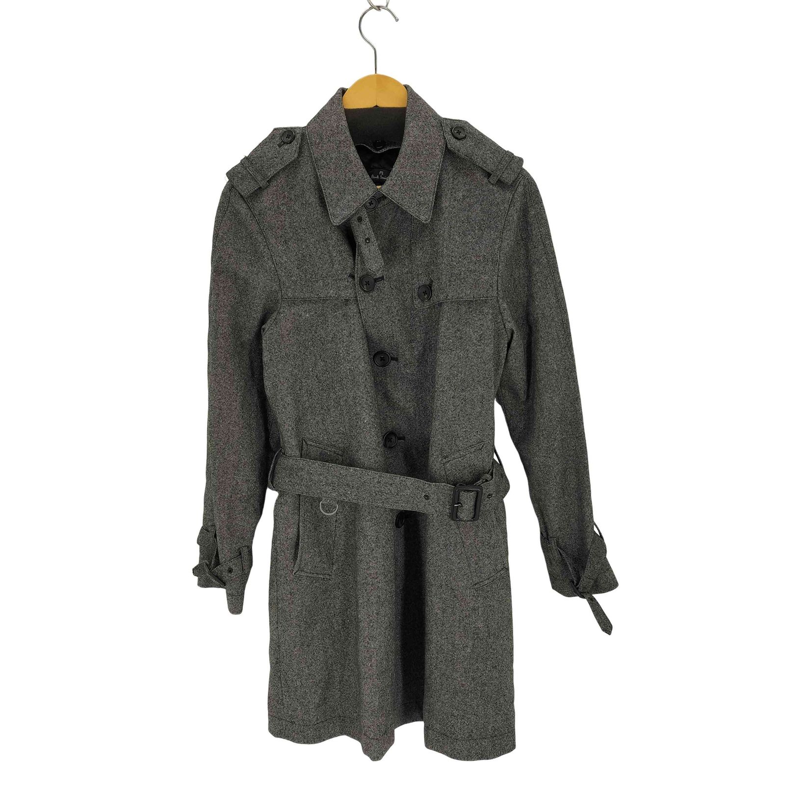 ポールスミス トレンチコート Lサイズ カシミヤ混 ライナー付 グレー メンズ ピーエスポールスミス PS Paul Smith CASHMERE＆WOOL カシミヤ混