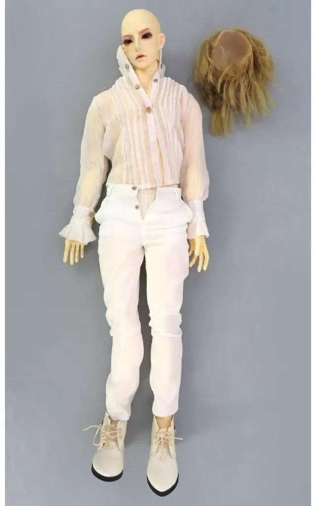 【中古】ドール 70cm 男性(ブロンドヘア/白衣装) ドール