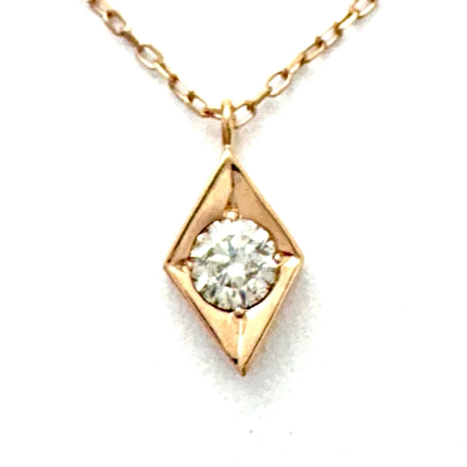 JEWELRY ジュエリー ジュエリー K10PG/D0.13/1.0g 貴金属･宝石 ネックレス K10ピンクゴールド/ダイヤモンド レディース【中古】471