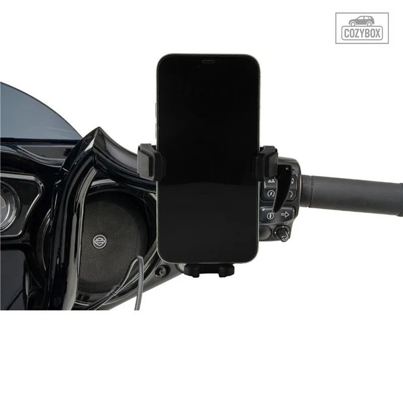 止まり木マウント オフセット電話ホルダー オートバイ- ワークス-Davidson Scrambler