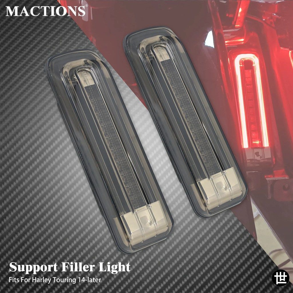 ハーレーツーリングロードキングFLHR FLHT FLTRX 14年以降用バイク サポートフィラーライトリアフェンダーLEDサイドランプウィンカーブレー