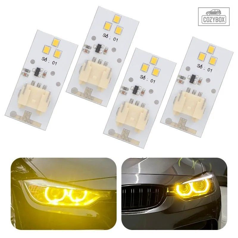 ヘッドライト LED エンジェルアイモジュール DRL ホワイトイエローランニングライト