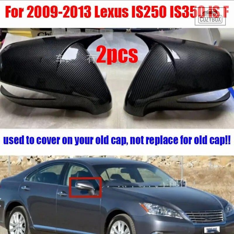 2009-2013 レクサス IS250 IS350 IS F カーボン サイド ミラー OX ホーン カバー トリ