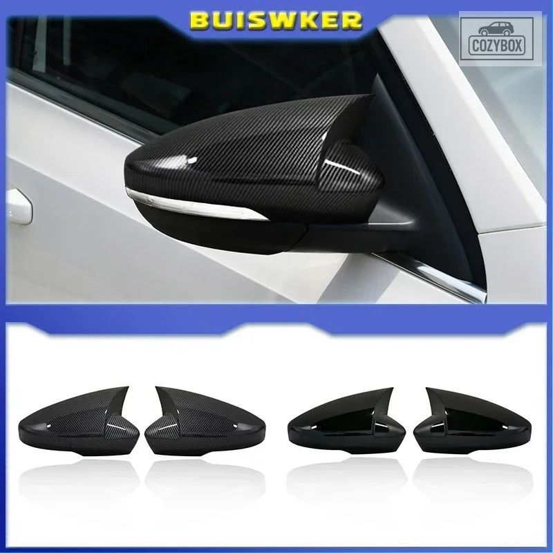 SKODA OCTAVIA 3 A7 2013-2019 2個 ABS ピアノブラック サイド ミラー カバー ガラス