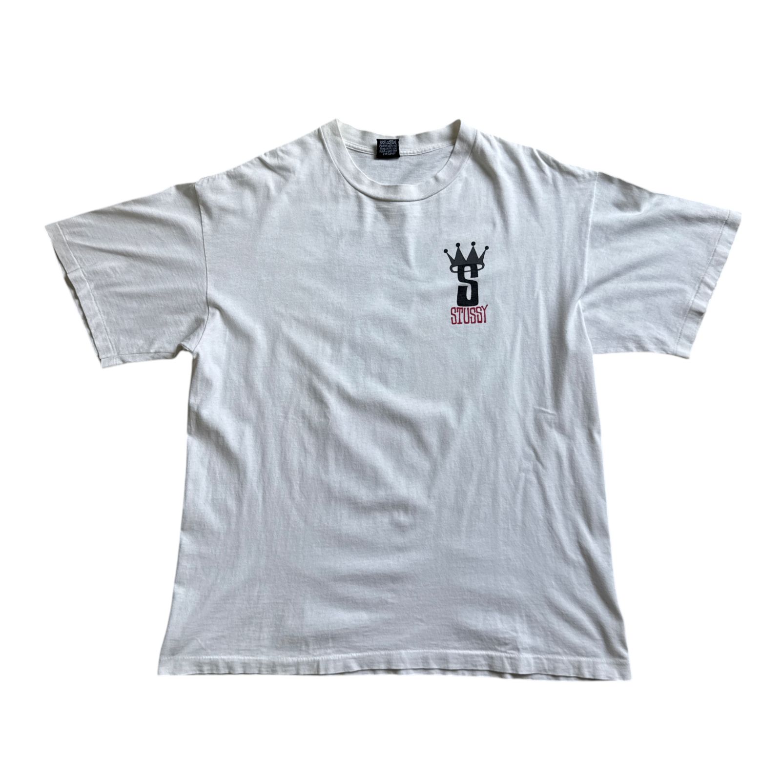 80s - 90s stussy 初期 黒タグ Crown S Logo クラウン ロゴ Tシャツ XL