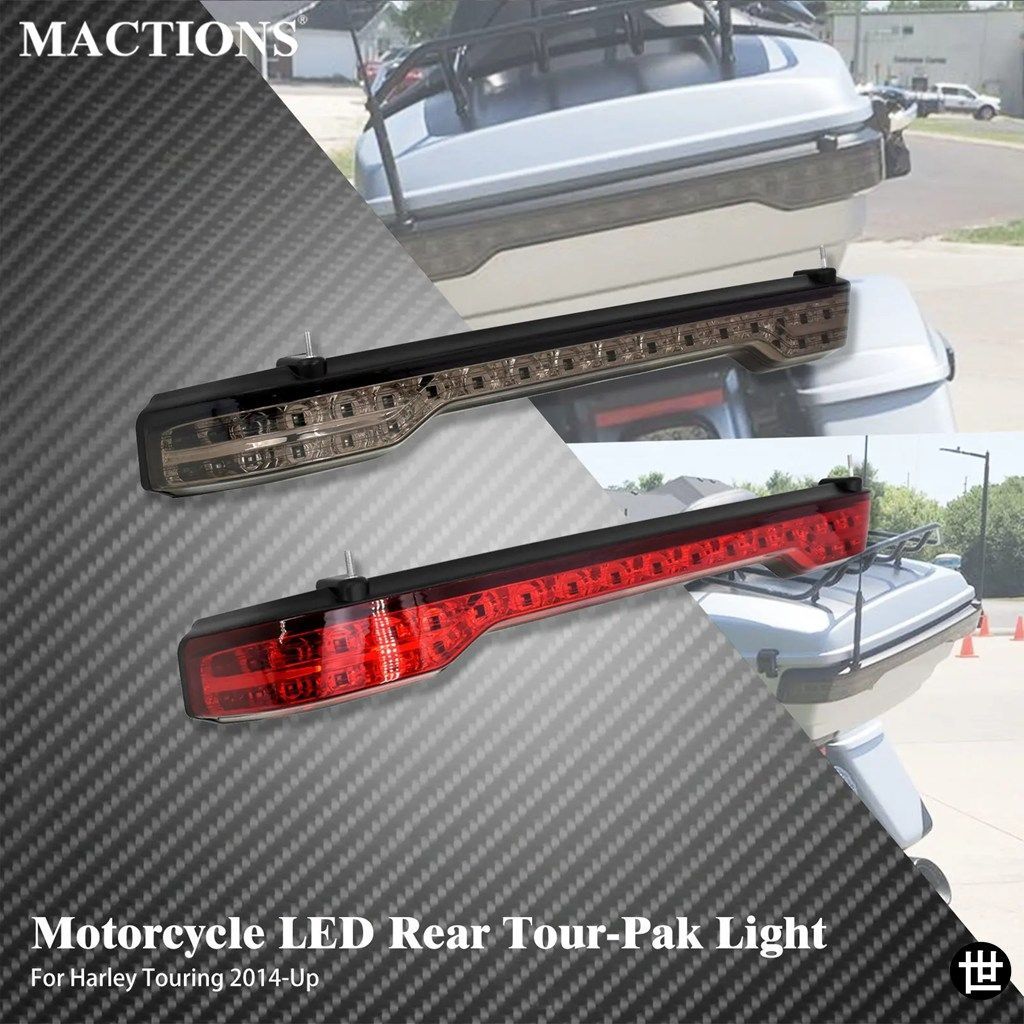 ハーレーツーリング 2014-2025 トライロードグライド用 オートバイ LED リアツアーラゲッジキングブレーキターンテールランプライト レッド