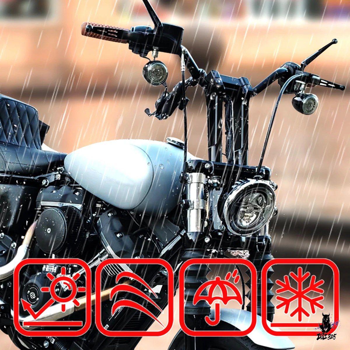 Harley Softail Street Bob 2018-2021 用 25mm ハンドルバーライザー 12インチ