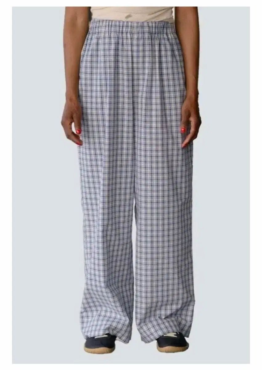 BASERANGE ベースレンジ Palazo パンツ ブルー CHECK Claude S 新品