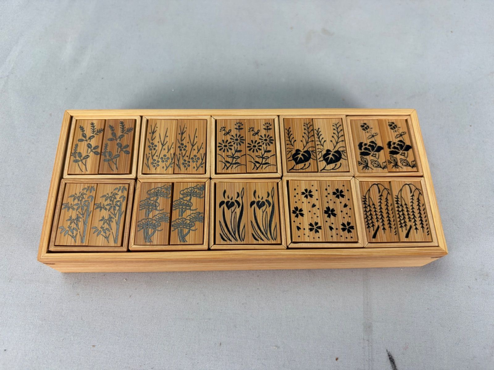 茶道具】七事式 茶歌舞伎 盆 棗5個、花月札、重香合、香箸、折据