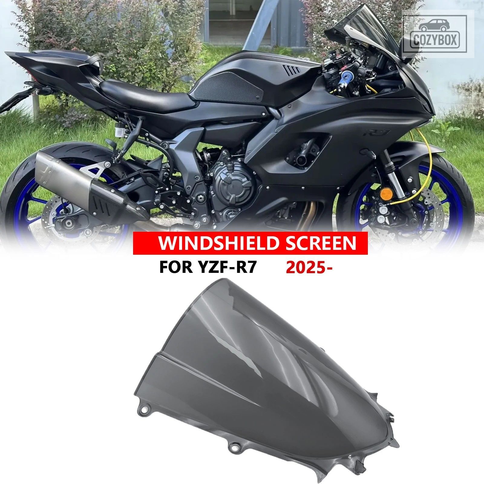 ヤマハ YZFR7 YZF-R7 YZF R7 2025 オートバイレースハイウインドスクリーンフロントガ