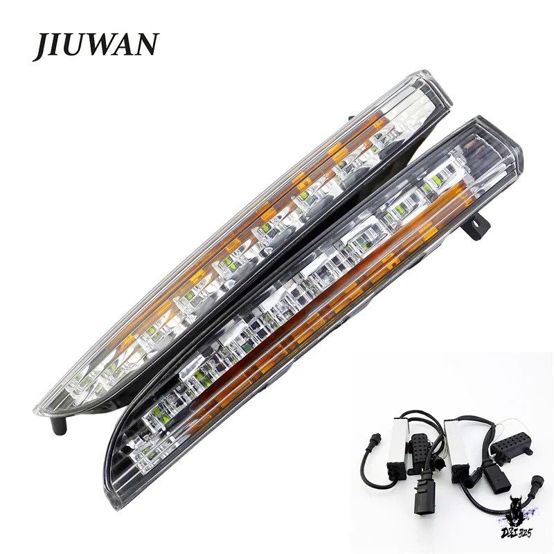 VW パサートCC 2009-2012 用 LED デイライト 防水 黄色ウインカー 12V ペア