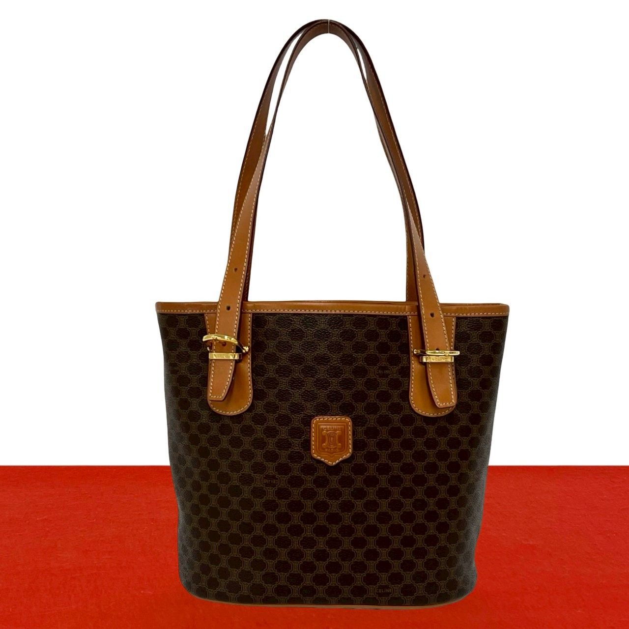 ほぼ未使用 CELINE セリーヌ ヴィンテージ マカダム ブラゾン