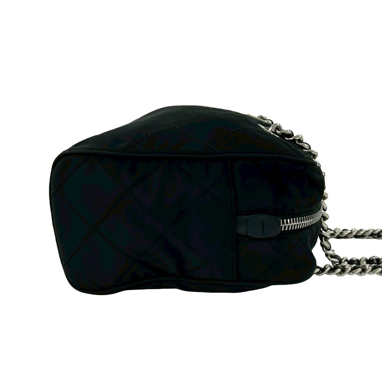 極 美品 PRADA プラダ 三角ロゴ 金具 キルティング ナイロン レザー 本