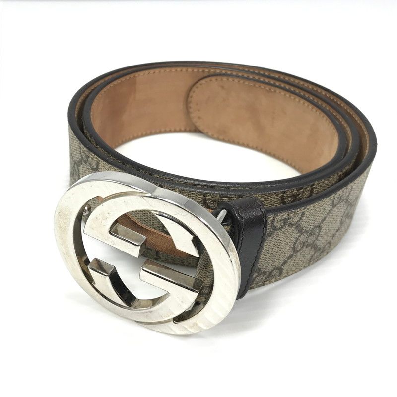 【現状渡し品】 GUCCI グッチ インターロッキングG バックル付き ベルト 411924 服飾小物 アクセサリー 【182-260621-na-02-tagh】