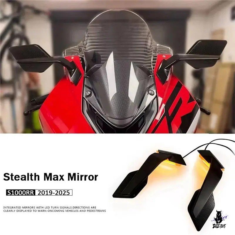 BMW S1000RR 2019-2025用 LEDウインカー付き リアビューミラー