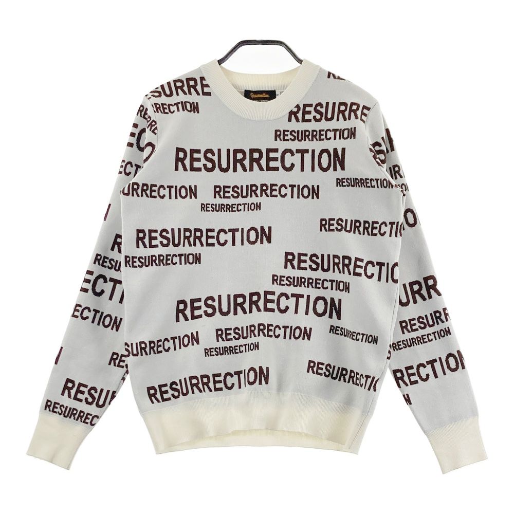サイズ：M RESURRECTION レザレクション ニットセーター ロゴ 総柄 ホワイト系 [240101720032] ゴルフウェア レディース ストスト