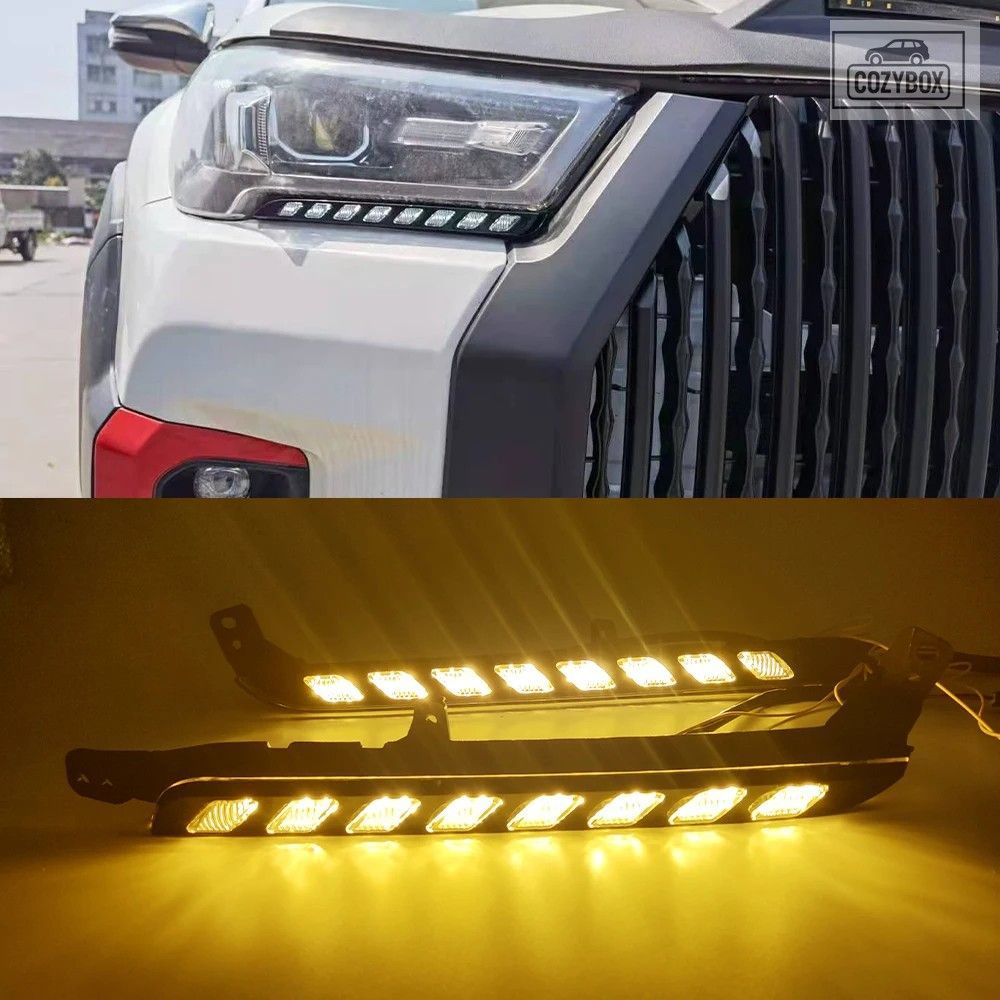 トヨタ ハイラックス レボ ロッコ 2020 - 24 用 LED DRL ヘッドライト デイタイム