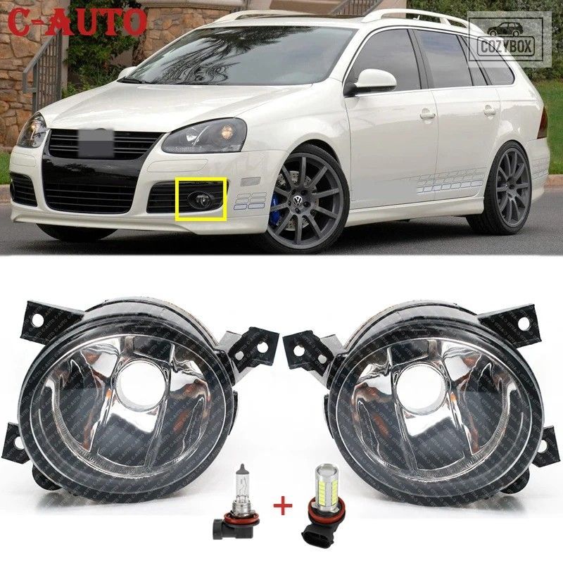 左右フロント フォグランプ ハロゲン LED バルブ フォグライト VWジェッタ5 A5 MK5