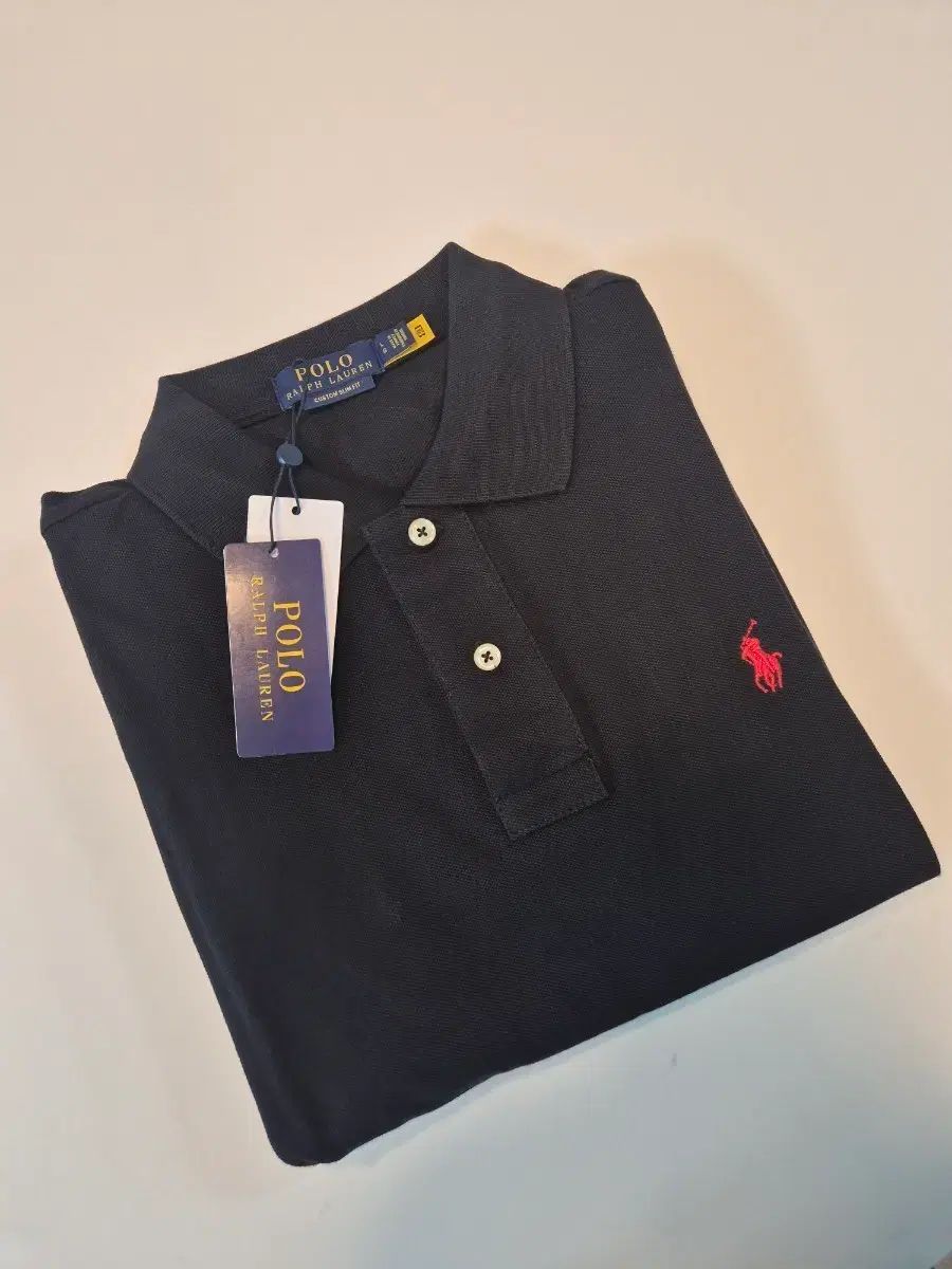 ポロ ブラック 半袖 カラーTシャツ スリムフィット L XL (新品)