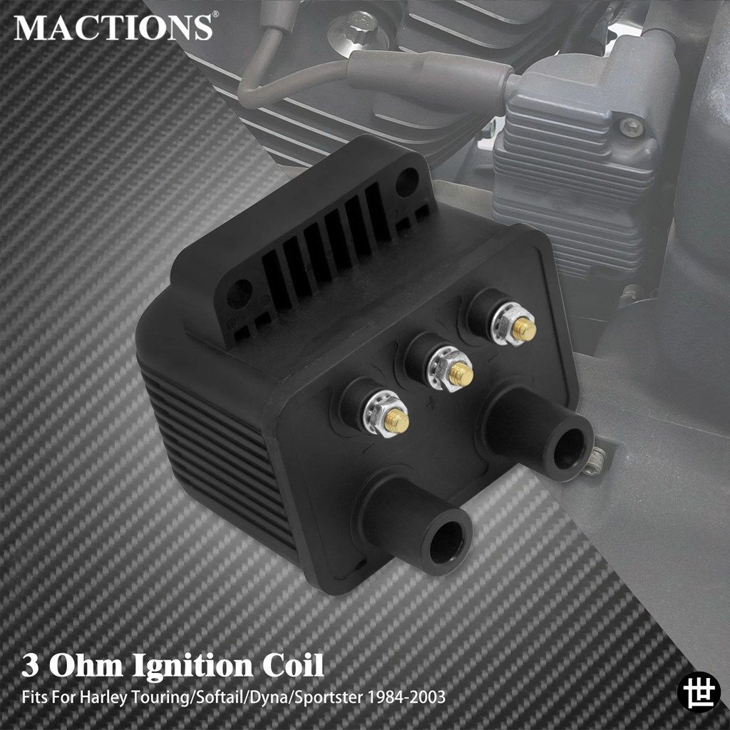 オートバイイグニッションコイル 3オーム シングルファイア 12V 53-434 ハーレーツーリング ロードキング スポーツスター XL883 ダイナ ロ