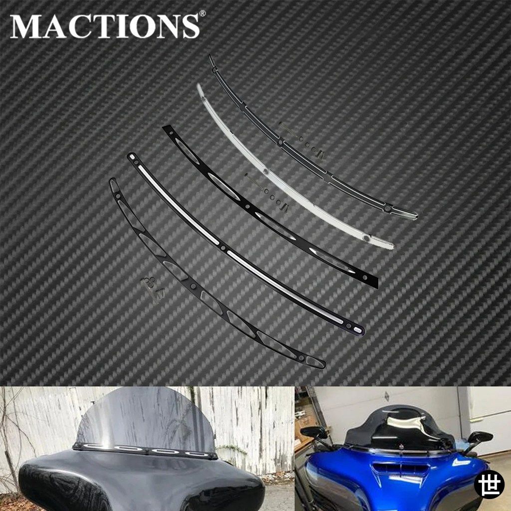 ハーレーツーリングエレクトラーストリートグライドトライグライド 2014-2021 2022 用ブラック/クロームウィンドシールド/ウィンドスクリー