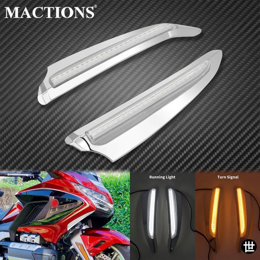 ホンダ ゴールドウイング DCT ツアー 1800 F6B GL1800 2018-21 用 オートバイ フロント ライトベント トリム LED ウィンカー ランニングラ