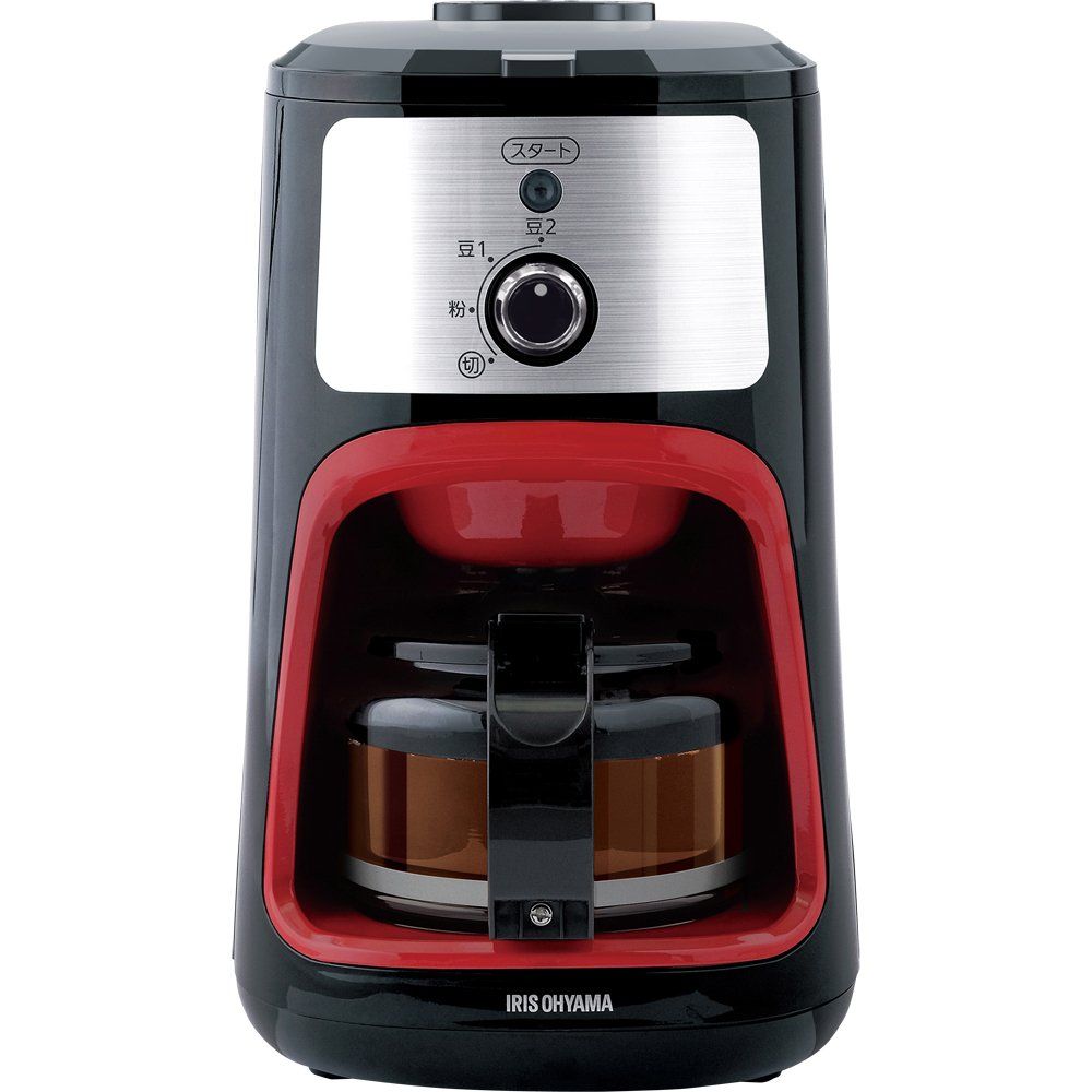 アイリスオーヤマ コーヒーメーカー 全自動 メッシュフィルター付き 1~4杯用 ブラック IAC-A600 [1)コーヒーメーカー単品]