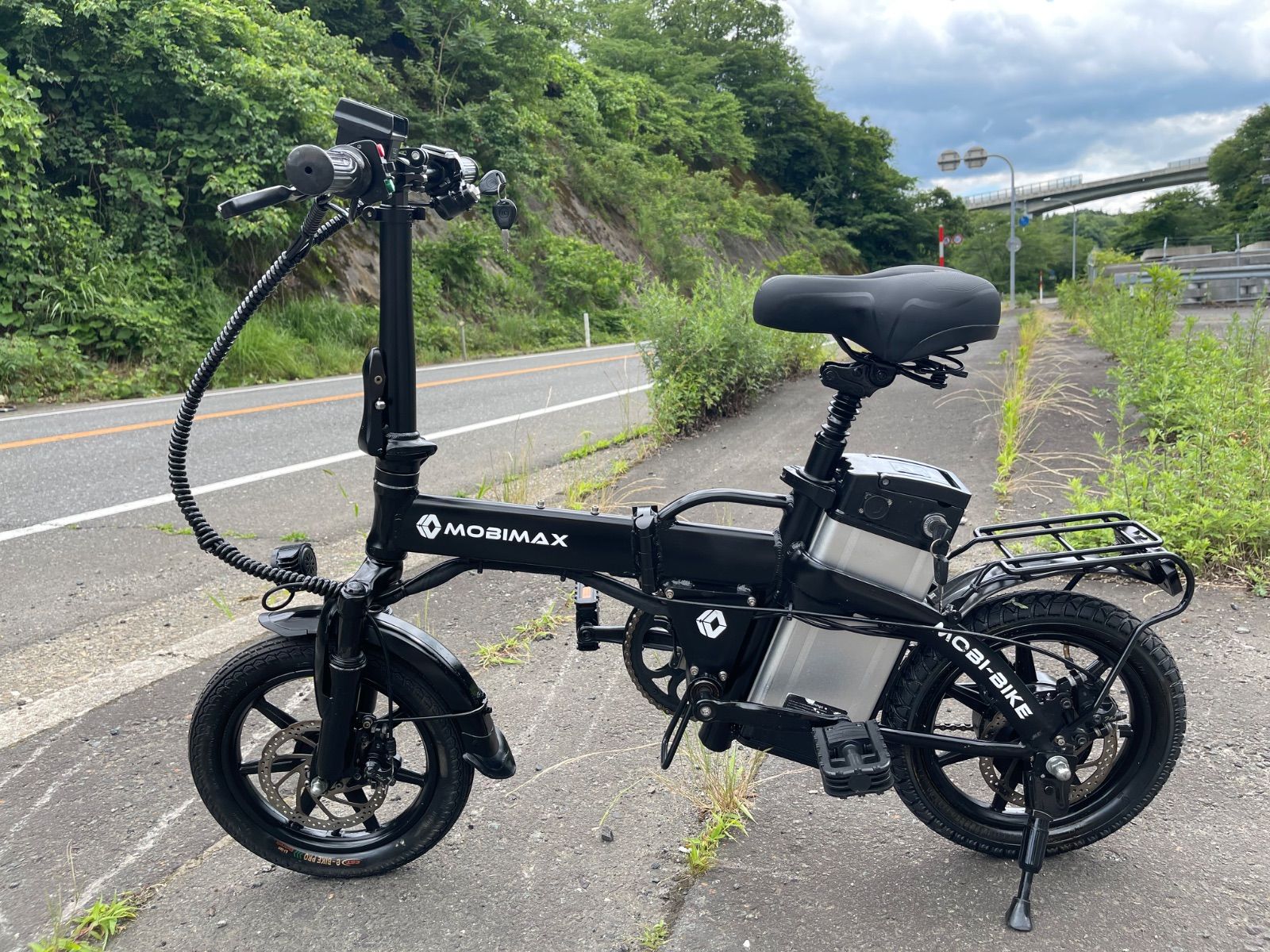 MOBIMAX 電動アシスト自転車 ブラック 0427【動作確認済】送料無料 MOBIMAX ディスク式 MTB 折り畳み電動