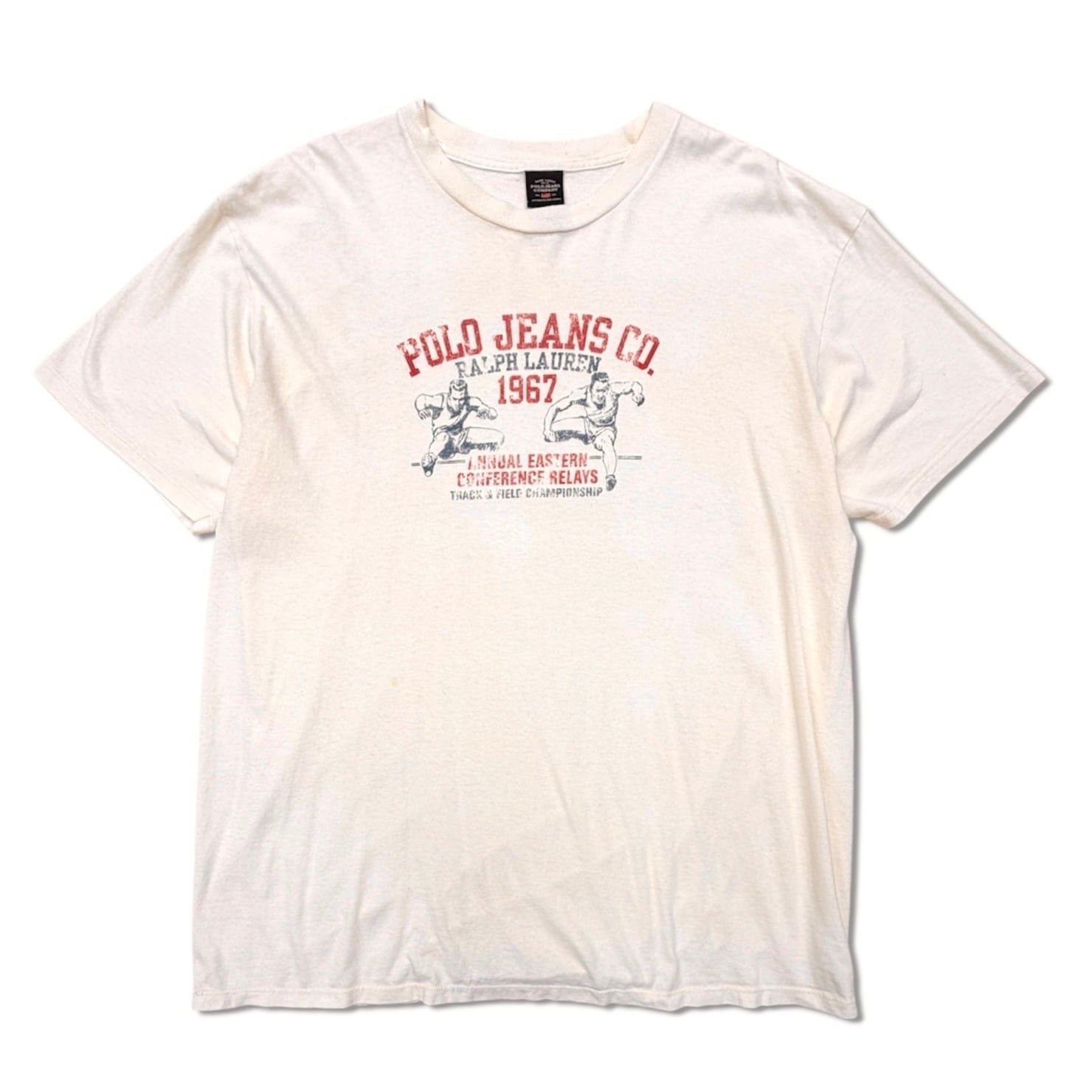 【RALPH LAUREN】90’s〜00’s POLO JEANS CO. RALPH LAUREN 陸上競技プリント Tシャツ
