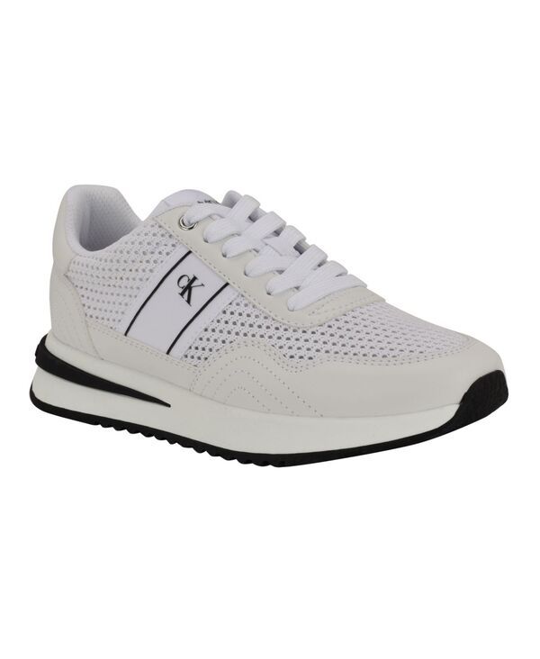カルバンクライン レディース シューズ スニーカー レース Calvin Klein Womens Palimeround Toe LaceUp Sneakers WhiteBlack ホワイト