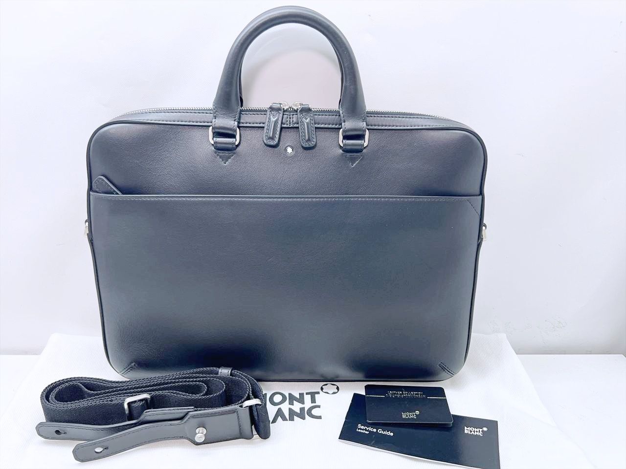 美品　MONTBLANC　モンブラン　アーバン　ウルトラスリム　ブリーフケース　2WAY　ビジネスバッグ　黒　MB124075