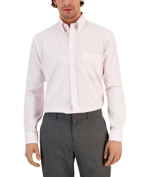 クラブルーム メンズ トップス シャツ レギュラーフィット Club Room Mens Regular Fit University Stripe Dress Shirt Orchid Pink ピ