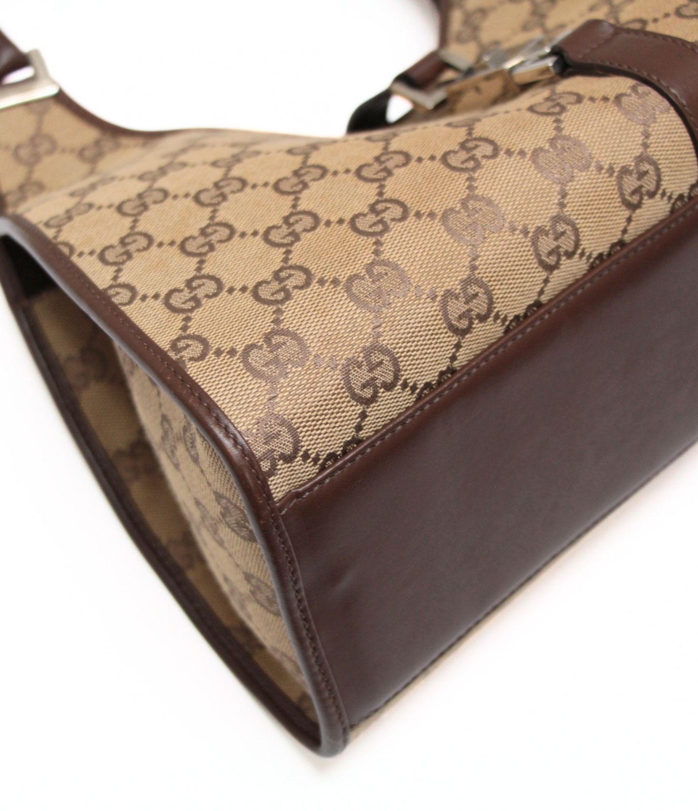 グッチ GUCCI ジャッキー ハンドバッグ ミディアム キャンバス×レザー