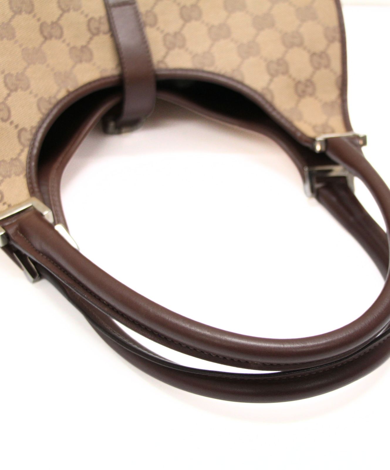 グッチ GUCCI ジャッキー ハンドバッグ ミディアム キャンバス×レザー