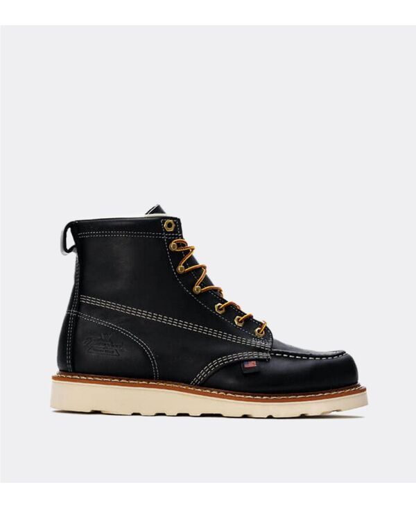 ソログッド メンズ シューズ ブーツ・レインブーツ Thorogood Mens American Heritage 6 Black Moc Toe Work Boots for Men Black